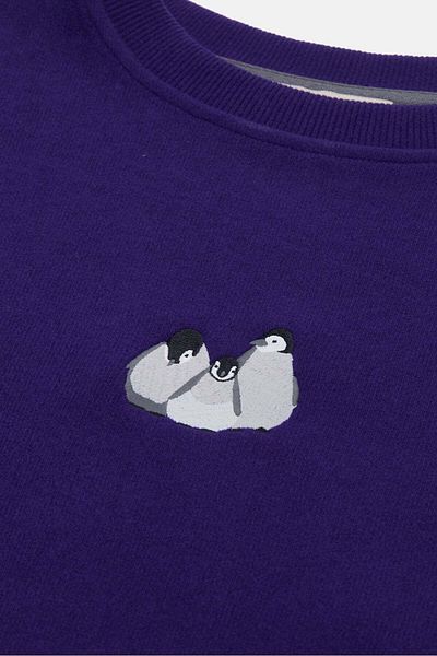 WWF Market سويت شيرت Baby Emperor Penguin فائق النعومة مقاس كبير - أرجواني