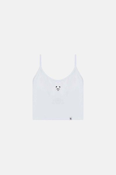WWF Market Panda Crop Tank Top - White