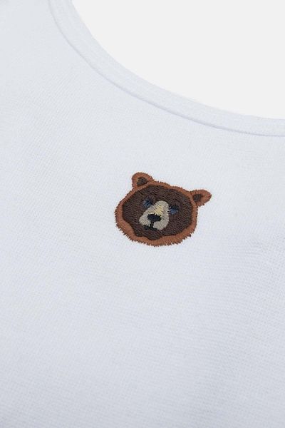 WWF Market Bozayı Crop Tank Top - White