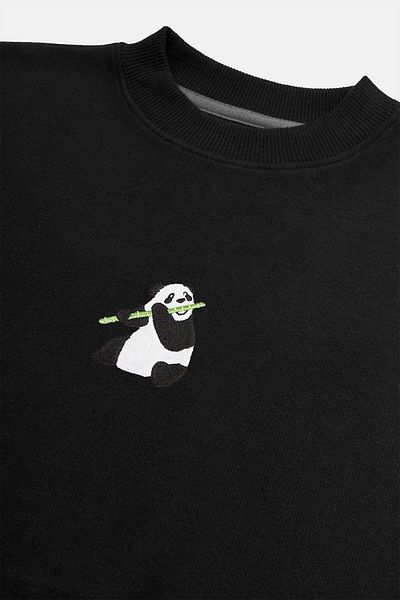 WWF Market Hanorac crop super moale Giant Panda - negru