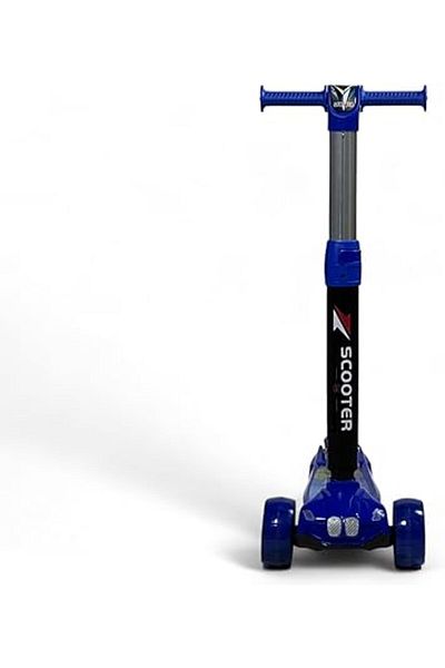 ALBADER 2-in-1 Kick Scooter, Adjustable & Foldable Scooter, 3 LED Lighted Wheels, Manual Scooter