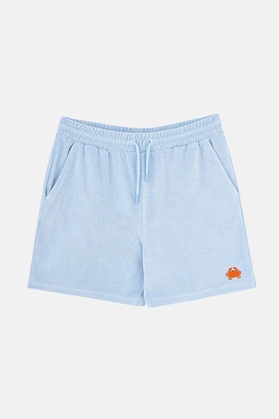 WWF Market Crab Terry Men's Shorts - Light Blue