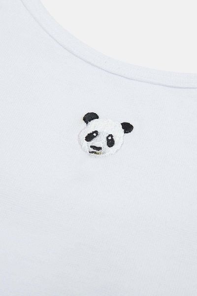WWF Market Panda Crop Tank Top - White