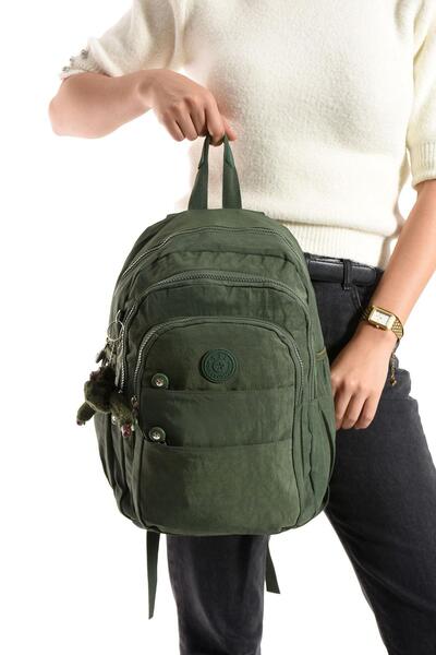 571 Collections Çanta Ultra Hafif Çok Cepli Orta Boy Sırt Çantası Unisex Yeşil (Model: 571-4C)