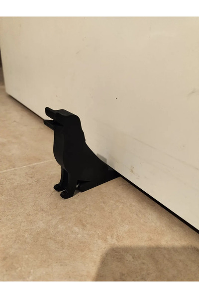 Cypnova سدادة باب على شكل كلب، سدادة باب سوداء اللون