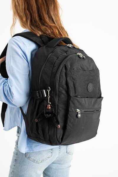 571 Collections Çanta Ultra Light Unisex Black Backpack - Multi-Pocket, Crinkle Model: 571-3A