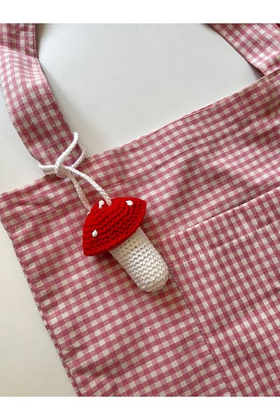 Sumicorn Design Amigurumi Knitted Mushroom - lip Balm and lip Gloss Case, Bag Accessory, Handmade Gift