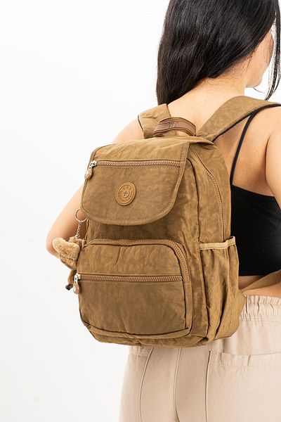 571 Collections Çanta Unisex Ultra Light μεσαίου μεγέθους σακίδιο πλάτης - Πολλαπλές τσέπες, μαύρισμα (Μοντέλο: 571-4A)