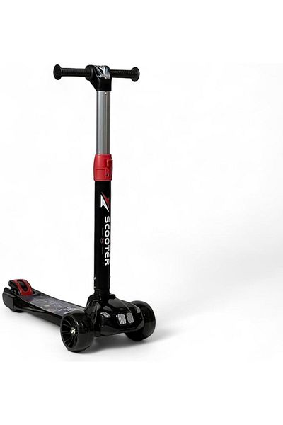 ALBADER 2-in-1 Kick Scooter, Adjustable & Foldable Scooter, 3 LED Lighted Wheels, Manual Scooter