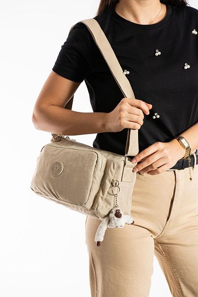 571 Collections Çanta Cross Strap Ultra Light Multi-Pocket Shoulder Bag Cream (Model: 571-6O)