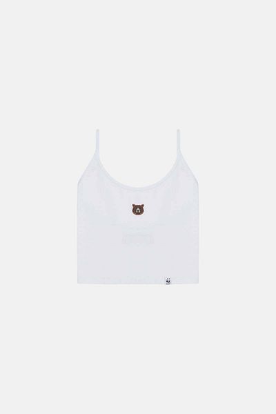 WWF Market Bozayı Crop Tank Top - White