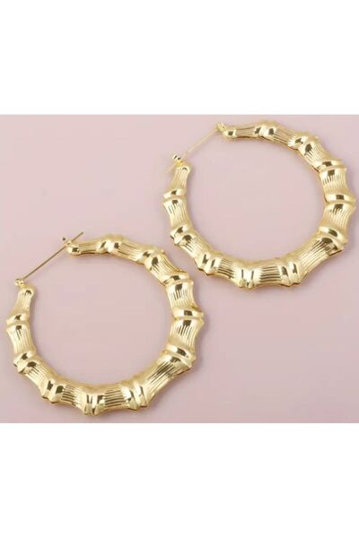 Dgt Luxury 18K Altın Kaplama Boğumlu Hafif Halka Küpe