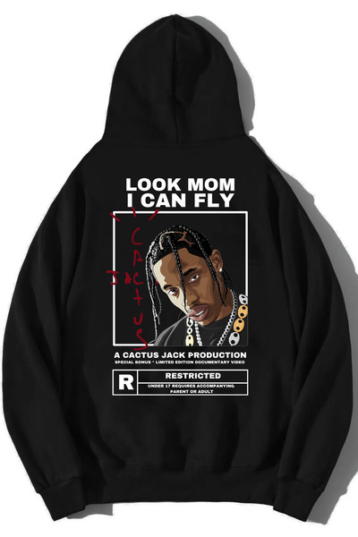 Relax family xf Ανδρικό φούτερ με κουκούλα Cactus Bask Μαύρο χρώμα