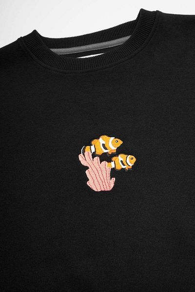 WWF Market Φούτερ Clown Fish Super Soft Oversize - Μαύρο