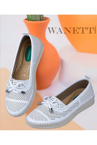 Wanetti 2541 Pantofi casual de damă cu talpă ortopedică cu gel alb