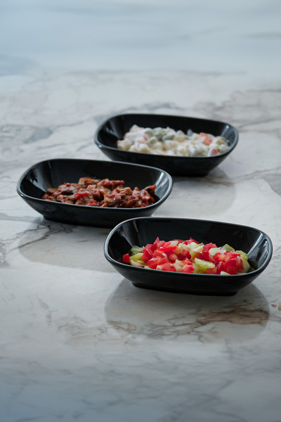 Lala Mutfak Gozde Garnish Plate 3 Pieces (17X12 cm)