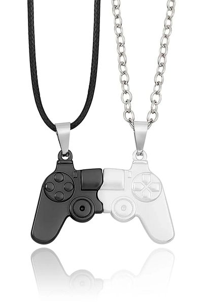 İYİ MODA 2 حزمة من قلادة الصداقة المغناطيسية لوحدة التحكم في الألعاب Gamepad