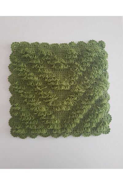 HERŞEY FIRSAT Bath Washcloth Wool Hand Knitted Dowry Holder Square Plain Patterned