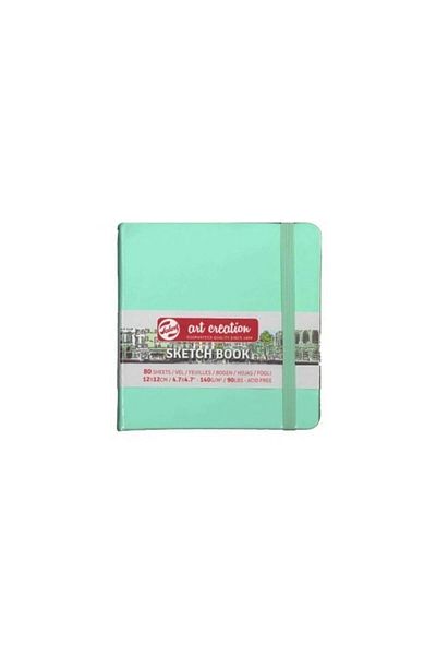 Talens Mint Green Art Creation Sketch Book - 12X12Cm, 140Gr, 80Yp Hard Cover Sketch Book