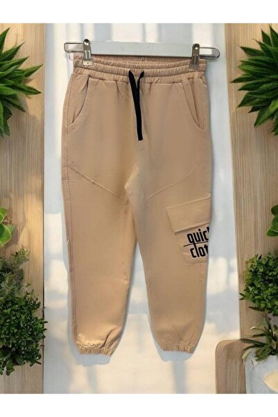 Zekids Pantaloni de trening pentru băiat, din bumbac cu textura moale, cu pic...