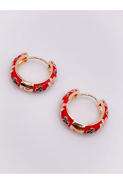 Trinos Steel Earrings Enameled Earrings Floral Earrings