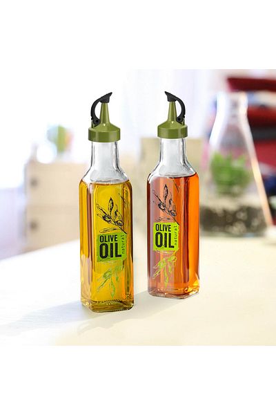 QLUX IDEAS Oil Vinegar Sauce Bowl Set of 2 Double Glass Oil Vinegar Sauce Bowl
