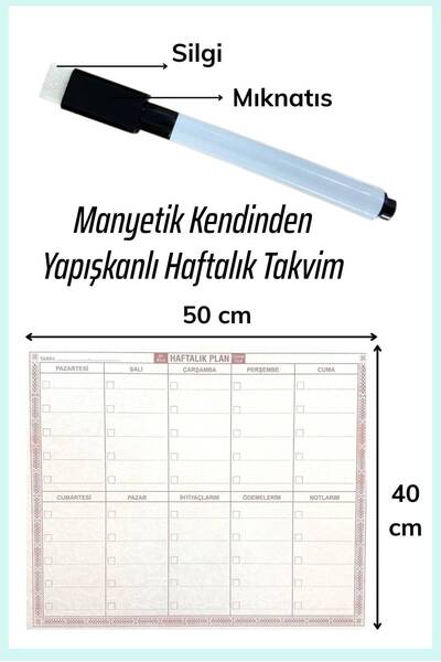 Nactumu Magnetic Self-Adhesive Weekly & Monthly Planner Calendar Set of Two