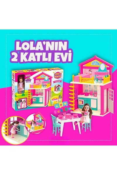 DeYiDo Lola's 2-Tier House - Fabulous Dream Barbie Playhouse, Doll Gift Dollhouse Set
