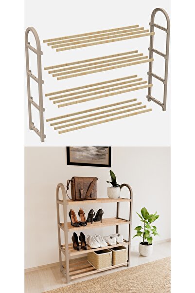 Magnotto Ahşap Çubuklu Ayakkabılık Wood Ev Ofis Bahçe Ayakkabılığı Ahşap Deko...