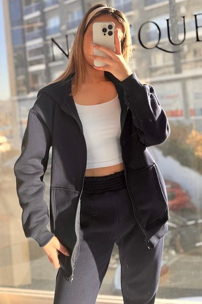 bb butik basic Three Thread Fleece Inside Soft Bottom-Top Double Set 1043Bby