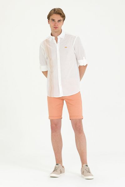 U.S. Polo Assn. Ανδρικό πουκάμισο Camel Hair - Comfort Fit, Stand Collar, Orados