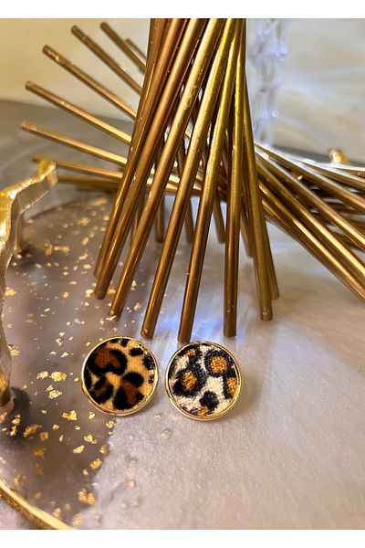 takıtarzım Oval Vintage Leopard Women's Earrings