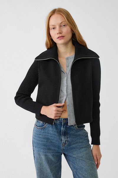 Stradivarius Soft contrast knit jacket