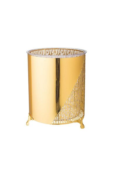 Dania Gold metal basket and napkin set