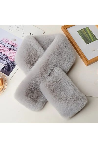baladı home ev tekstil home collection Soft All Cold - Plush Fur Neck Collar Camisole Scarf