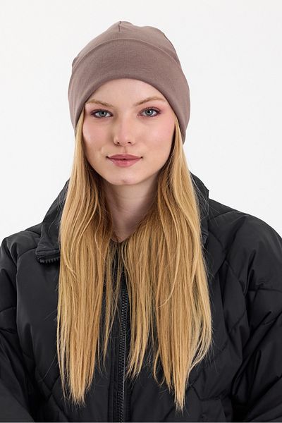Butikgiz Thermal Brown 100% Cotton - 2 Styles in 1 Beanie Premium Cuts Series