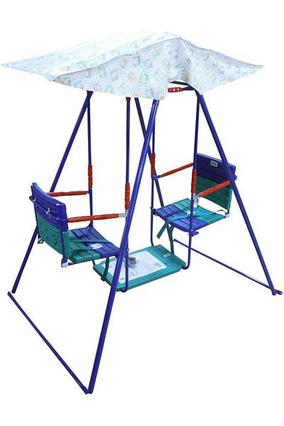 ALBADER Double Seater Baby Swing Set with Safety belt, Stand and Foot rest, Kids Swing