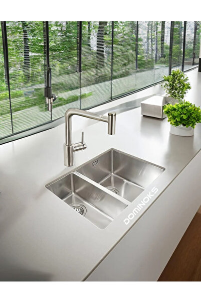 Dominoks BİGA 58 1,5 GÖZ POLİSAJLI TEZGAH ALTI KROM EVYE 40X54CM(SOL)