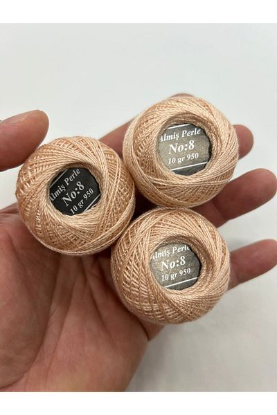ALMİŞ Almiş Perle Etamine-Cross Stitch Σετ 10 κλωστών (10 Gr-No:8) Καφέ Αποχρώσεις