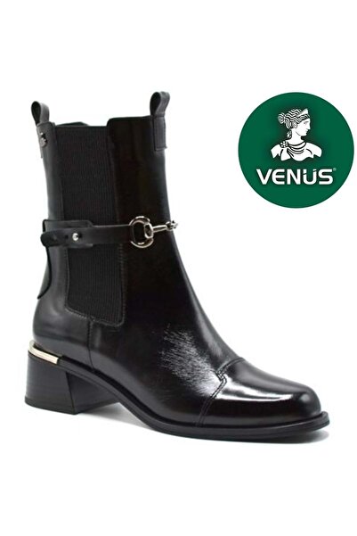 Venüs Tugi Hakiki Deri Ortopedik Kadın Chelsea Bot SİYAH-RUGAN