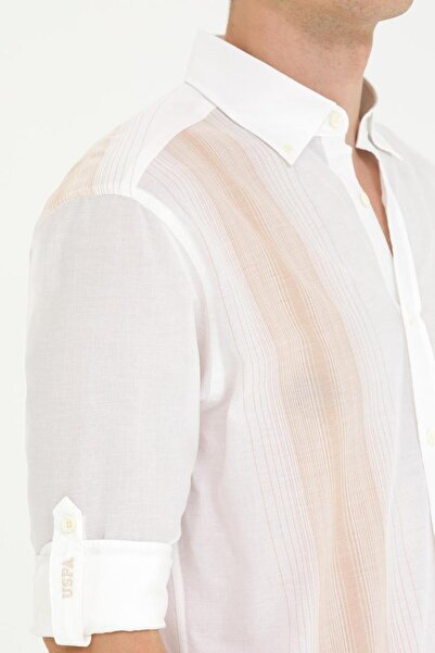 U.S. Polo Assn. Comfort Fit Dik Yaka Deve Tüyü Erkek Gömlek Orados