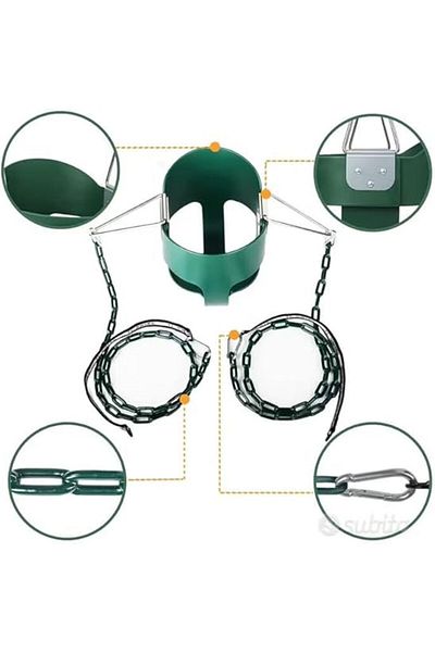 ALBADER Swing Wall Iron with Baby Swing Seat & Chains For Outdoor, Iron Wall Swing, Swing For Kids