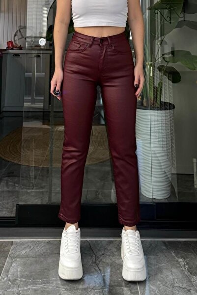 Banu Angay Marka Model Mumlu Kaplama Jean Bordo