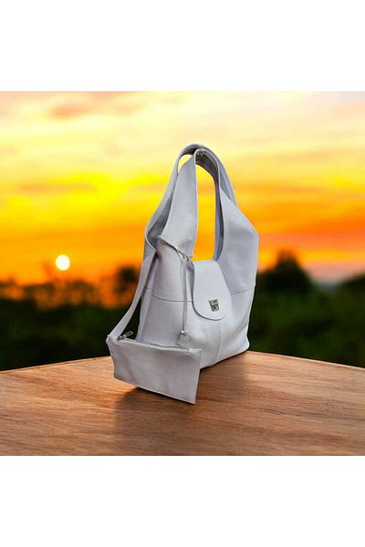 Veskemann Randy Covered Genuine Leather White Shoulder Bag
