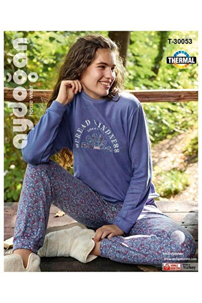 Aydoğan T-30053 Termal Kadın Pijama Takımı Indigo