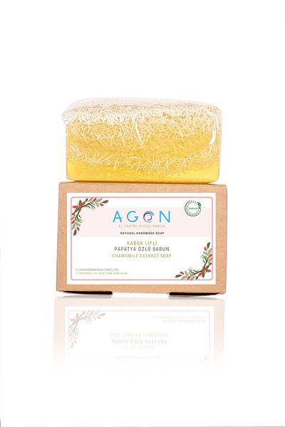 Agon Natural Pumpkin and Chamomile Extract 120 Gr Soap - Handmade
