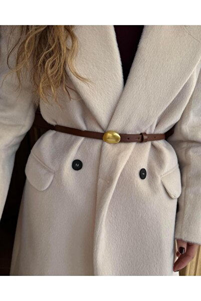 Tina İstanbul Gold Damla Tokalı Kemer Taba