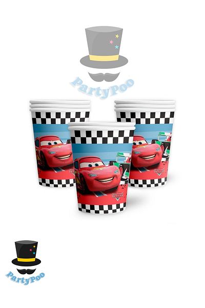 PartyPoo Cars Cars Birthday Eco Party Σετ για 24 Άτομα Σετ Προμήθειες για πάρτι γενεθλίων TBÇ
