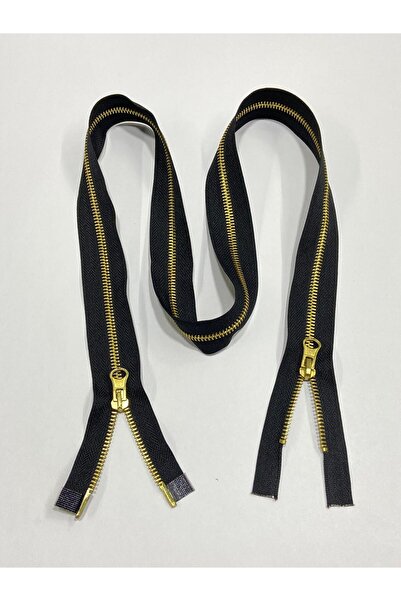 karantuhafiye سحاب حديدي ذو اتجاهين 100 سم أسود بأسنان ذهبية