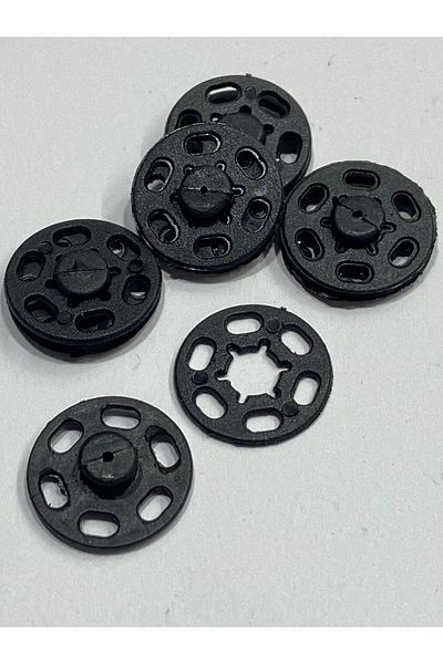karantuhafiye Plastic Snaps / Black / 2 cm / Set of 6
